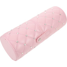 Organizador de escritorio con forma de cubo para brochas de maquillaje con diamantes de imitación para mujer. Funda para brochas.