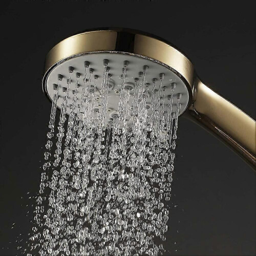 Brushed Gold Handheld High Pressure ABS Shower Head Water Saving Hand Shower Head 5 Function Rain H 1