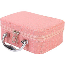 Bolsa organizadora de maquillaje de viaje para mujer con diseño de estuche cosmético con espejo, almacenamiento de artículos de tocador portátil.
