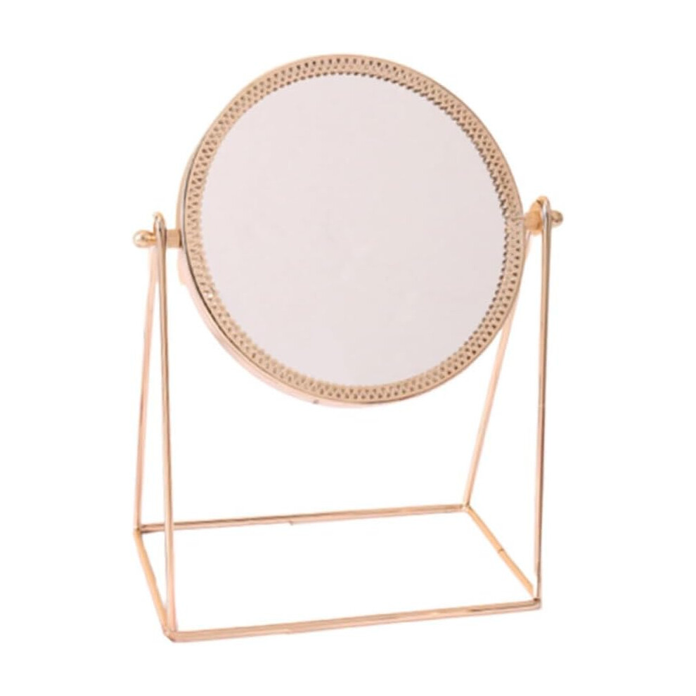 Hkhbjs Metal Round Mirror Desktop Mirror For Girls Women Makeup Home Use Stylish