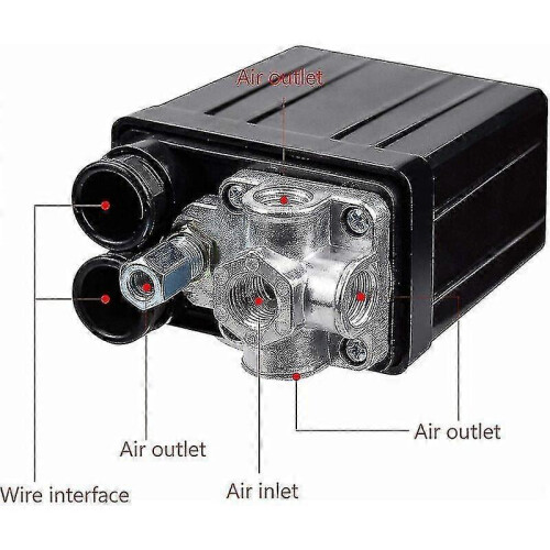 Air Compressor Pressure Switch With 4 Outlets Pressure Switch Control Valve Compressor Parts 1