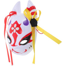 Japanilainen ketunaamio, kokokasvoinen eläinnaamio cosplay- ja naamiaisiin, perinteinen aasialainen tyyli