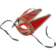 Venezianische Halbmaske für Herren, Halloween-Party, rotes Dreiecksdesign, Karnevalskostüm-Requisite