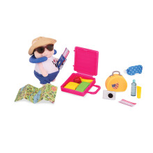 Lil Woodzeez - Reis Speelset met Varkensfiguur - Miniatuur Speelset voor Creatief Spel - Draagbaar Poppenhuis
