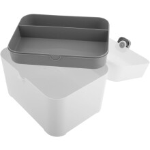 Doppellagige Aufbewahrungsbox für Nageldesign-Werkzeuge, weiß-grau, Nagellackhalter, Organizer für Maniküre-Zubehör für den Schreibtisch