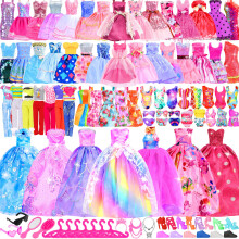 172 Pcs Vêtements et Accessoires de Poupée avec Armoire, Robes de Princesse, Tenues, Maillots, Chaussures