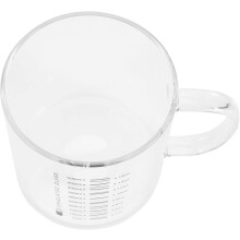 Messbecher aus Glas mit Griff und Skalenmarkierungen für präzise Flüssigkeitsmessung