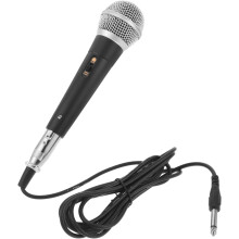 Micrófono para karaoke, micrófono vocal dinámico con cable, conector de 6,5 mm, patrón de captación cardioide, conexión estable, plástico.