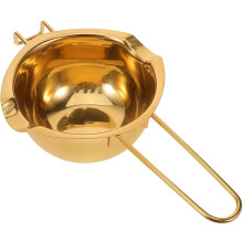Schokoladenschmelzschüssel aus Edelstahl, 400 ml Fassungsvermögen, Butterschmelztopf mit goldener Oberfläche