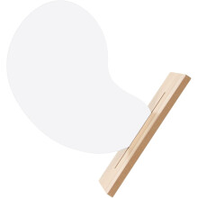 Irregular Frameless Acrylic Makeup Mirror with Wooden Base Household Desktop Vanity Mirror