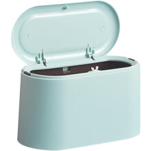 Poubelle de bureau 3 l Ă double paroi, mini poubelle bleue en PP ABS robuste