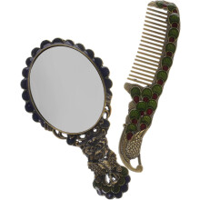 Vintage-Handspiegel aus Metall, tragbarer Retro-Schminkspiegel für Reisen und den täglichen Gebrauch