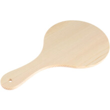 Großer Kosmetikspiegel mit handlichem Holzrahmen, ideal für Reisen und den täglichen Gebrauch.