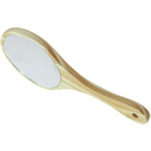 Hohles Schminkspiegel-Kamm-Set für Damen, Vintage, tragbarer Holzspiegel mit Metallrahmen für Kosmetik