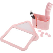 Magnetischer Kosmetikspiegel für Spind mit Aufbewahrungsbox und Kamm, rechteckiger kleiner Schminkspiegel