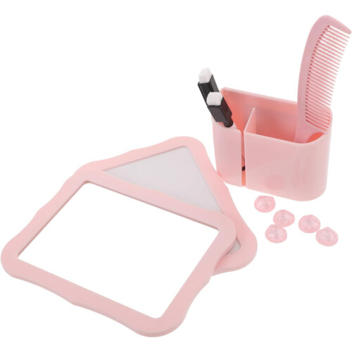 Magnetic Vanity Mirror for Locker with Storage Box and Comb Rectangular Small Makeup Mirror
