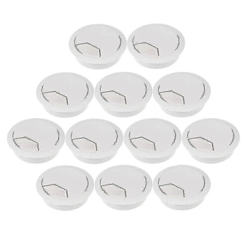 12pcs Office Pc Computer Desk Grommet Cable Hole Cover 50mm Diameter (grey White) 2