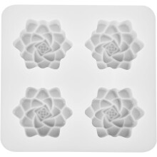 Silikon-Seifen- und Kerzenform mit 4 Mulden, Pflaumenblüten-Design, antihaftbeschichtet, DIY-Bastelform