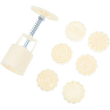 Handgepresste Backformen für Mondkuchen, beige ABS, leicht zu reinigen, für DIY-Backen und als Einweihungsgeschenk