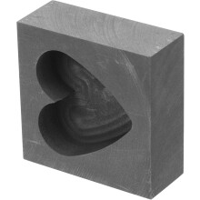 Herzförmige Gussform aus Graphit für das Schmelzen von Silber-, Gold- und Kupferschmuck