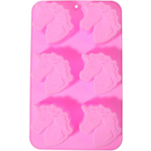 Silikon-Kuchenform mit 6 Fächern, Fantasieform, antihaftbeschichtet, ofenfest, rosa, Bonbon-Backform