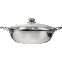Multifunktionale Hot Pot Kochtöpfe mit Deckel, 32 cm, Edelstahl 304, doppelseitige Trennwand, geeignet