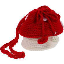 Niedliche gestrickte Pilz-Handtasche, handgefertigte Umhängetasche, bezauberndes Cartoon-Design, weiches Garn, vielseitig.