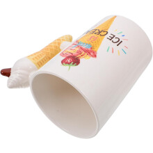 Keramik-Kaffeebecher 380 ml, niedliche Cartoon-Eiscremeform