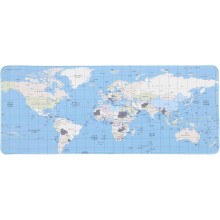 Großes Mauspad/Schreibtischunterlage 300 x 700 mm mit vernähten Kanten, rutschfester Unterseite, blau