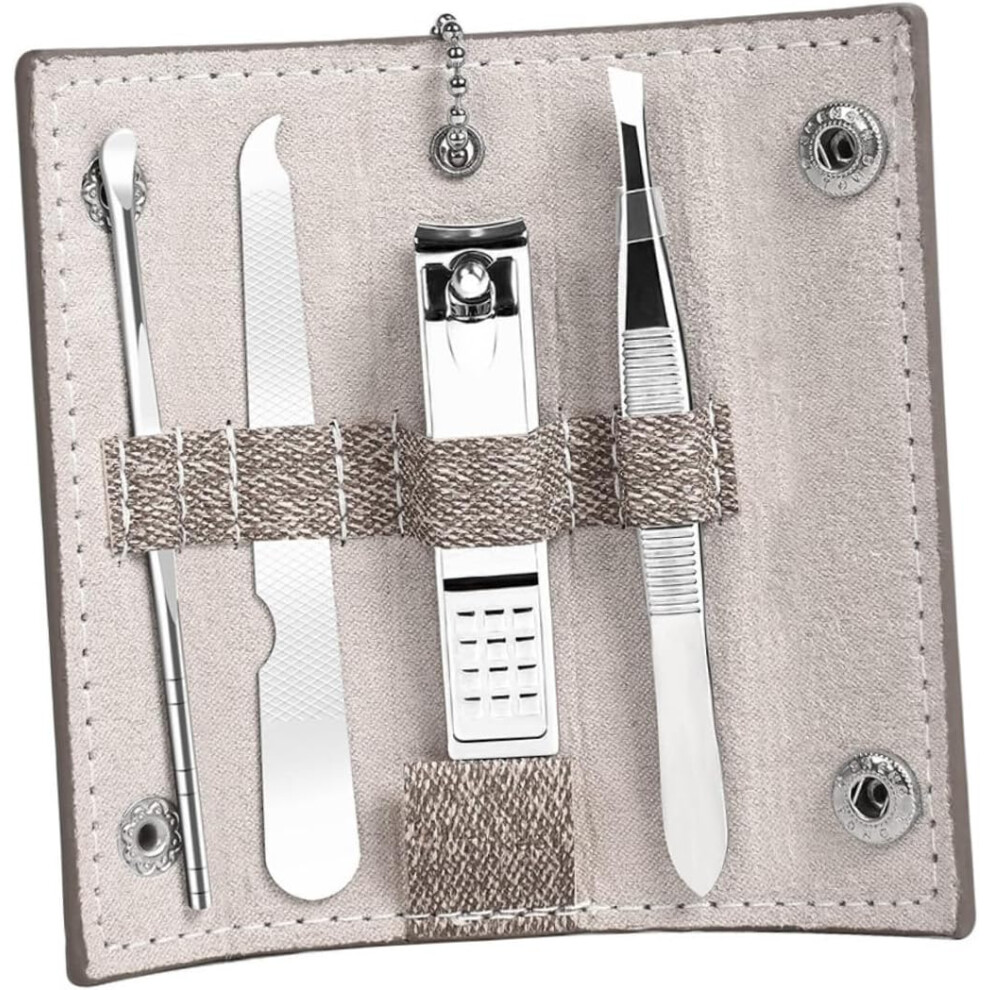 Hkhbjs 4Pcs Manicure Tool Set Portable Nail Clippers Eyebrow Tweezers Kit Storage Case For Nail Trimmer And Ear Pick