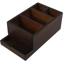 Caja de almacenamiento de madera para brocas de taladro de uñas y accesorios para kits de herramientas de uñas.