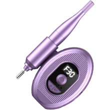 Lima eléctrica portátil tipo bolígrafo para uñas, color violeta, herramienta para manicura en el hogar y en salones de belleza.