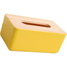 Stilvolle und funktionelle Taschentuchbox mit abnehmbarem Holzdeckel, schlichtes Serviettenetui