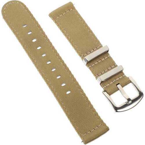 Nylon Watch Band 20Mm Quick Release Replacement Strap Sturdy Beige Nylon Watch Strap