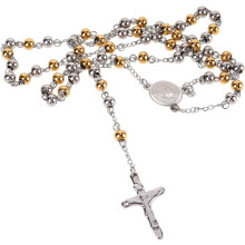 Rosenkranzkette, Gebetsperlen, Kreuzanhänger, Edelstahl, Taufe, für Jungen und Mädchen, katholischer religiöser Schmuck