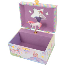 Musikalische Schmuckschatulle für Mädchen, Einhorn-Schmuckkästchen mit Fächern, Schatztruhe