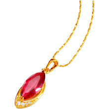 Elegante, wunderschöne Halskette mit synthetischem rotem Edelstein und Anhänger – ein funkelndes Schmuckstück für Damen zum Valentinstag.