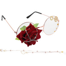Gafas Steampunk Lolita de oro rosa con una sola lente