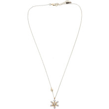 Schneeflocken-Halskette, Schlüsselbeinkette, vergoldeter Silberanhänger, stilvoller Schmuck für Damen zu Weihnachten