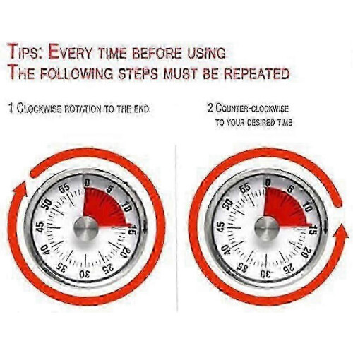 2025 Mechanical Rotating Timer Stainless Steel 60 Minutes Manual Kitchen Countdown Timer/Cooking Clock 2