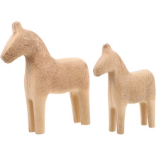 1 Paar skandinavische Ornamente, Pferdestatue aus Holz, nordischer Stil, khakifarben, unverwechselbar