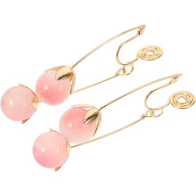 Lange, baumelnde Clip-Ohrringe mit rosa Farbverlauf – modische Accessoires für nicht durchstochene Ohren