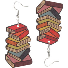 Herzförmige Holzohrringe für Mädchen, Schmuck für Bücherwürmer, einzigartige Lehrerohrringe für Lehrerinnen