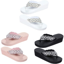 Pearl Shoes Damen-Sandalen mit rutschfester Sohle, bequemer Keilabsatz, ideal für Sommer und Outdoor, weiß