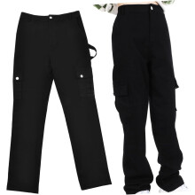 Damen-Cargohose mit hohem Bund, klassisches Design mit mehreren Taschen, bequem