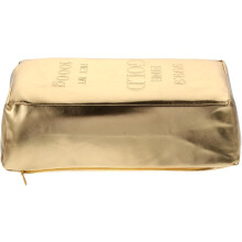 Coussin décoratif amusant en brique dorée, portable, en PU et coton, facile à nettoyer, pour la pause déjeuner