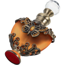 Flacon de parfum en verre en forme de cœur avec fermeture hermétique, flacon de rangement pour huiles essentielles au style antique original