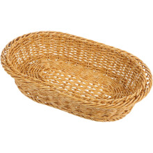 Owalny plastikowy kosz na owoce i pieczywo 27 cm x 18 cm x 6,5 cm, tkana taca do serwowania przekąsek, dekoracyjna