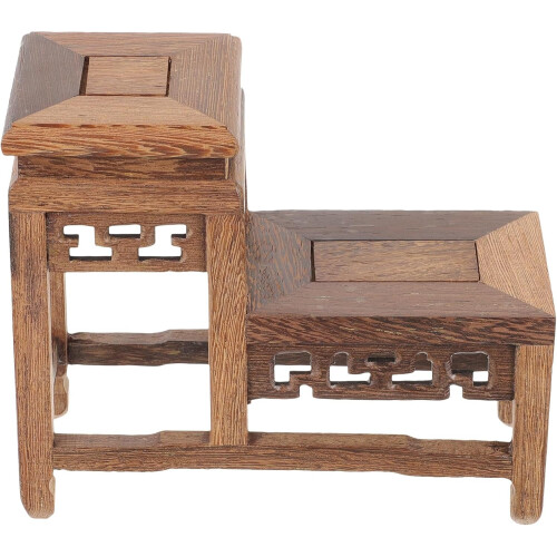 Support en bois pour café, porte-bonsaï, base artisanale, structure robuste, points d'appui stables