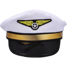 Maškarný klobúk, pilotná čiapka, uniformná pilotná čiapka, nastaviteľný strih, štýlový módny dizajn, látka, plast